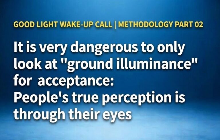 Good Light Wake-up Call | Only Checking “Desk Illuminance” During Acceptance Is Dangerous: People Really Perceive Light with Their Eyes