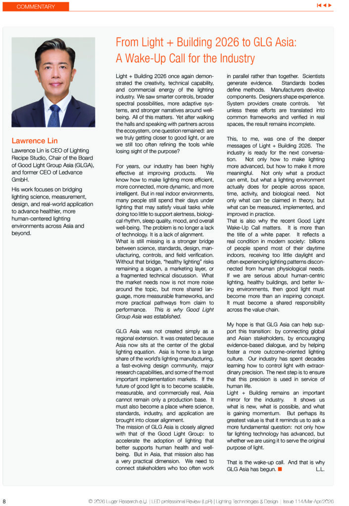 Good Light Wake-up Call | Re-centering “People” in Lighting Amid the Digital Wave